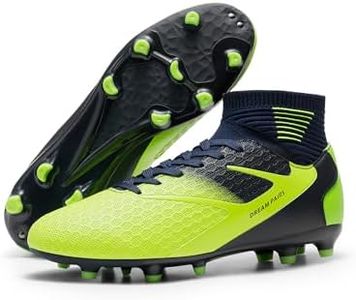 DREAM PAIRS Men's High Tops Lace Up Soccer Cleats, Lightweight Professional Athletic Football Cleats Mens Athletic Shoes for Training Soccer,Size 11,Neon Yellow,SDSC2407M