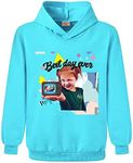 Xpialong A for Adley Merch Boy Solid Color Jumper Kids Topsfor 3-13 Years Girls Fashion Sports Hoodies, Light Blue, 5-6 Years