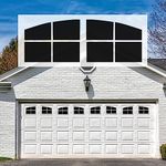 Sanfurney Magnetic Garage Door Windows Panes Arch Style Pre-Cut Faux Fake Decorative Window Decals for 2 car Garage Kit, 8 Sections 12.1"x 8.1", Gloss Black