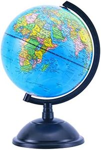 Exerz 20cm Globe Terrestre - Carte en Français- Garte politique/Décoration éducative/géographique - pour l'école, la maison et Le bureau - diamètre 20cm