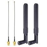 Bingfu WiFi Antenna 8dBi 2.4/5/5.8 GHz Wifi Aerial and 15cm IPEX IPX U.FL to RP-SMA Female Cable(2 Pack) Compatible with Intel Fenvi HP Dell Wireless Mini-PCI Express PCIE Network Card WiFi Adapter