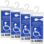 LotFancy Handicap Parking Placard Holder Cover, Disabled Parking Permit with Large Hanger for Autos, Pack of 4