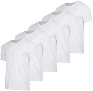 Real Essentials Athletic V Neck Tshirt Shirts T-Shirts Men Quick Dry Fit Tops Dri Fit Short Sleeve Active Wear Training Exercise Fitness Workout Shirt Tee Tees Gym Sports Top, Set 8, XXL, Pack of 5