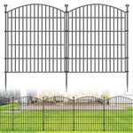 10 Panels Decorative Garden Fence - 81.3 cm (H) x 7.2 m (L) No Dig Dog Fence Outdoor for Yard, Rustproof Tall Garden Fencecing Panels, Animal Barrier Suitable for Yard Border, Patio