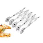 5 Wheel Pastry Cutter,Food Grade Stainless Steel Pizza Cutter,Adjustable Width Stainless Steel Pastry Cutter,5 Wheel Pizza Cutter Wheel Divider Pastry Roller Knife for Pizza, Bread and Cakes