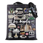 BWWKTOP Los Angeles Canvas Tote Bag Los Angeles Souvenirs Gifts Los Angeles Shopping Bag Los Angeles Vacation Gifts, Los Angeles Bl, Fit