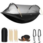 Camping Hammock with Mosquito Net, Anti-Rollover Portable Hammocks for Adults, Lightweight 2 Person Hammock,Heavy Duty Hammock 600LBS High Load,Quick Setup for Outdoor Backyard Hiking Travel