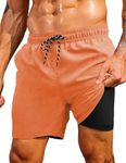 COOFANDY Mens Swim Trunks 5 inch Inseam Square Fashion Swim Short Square Leg Quick Dry Board Bathing Suit Short Orange XXL