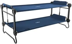 Disc-O-Bed Extra Large Portable Bunk Camping Cots with Carry Bags - Heavy-Duty Indoor or Outdoor Sleeping System, Converts to Bench or Separate Beds, 500 lb Weight Capacity Per Cot, Navy