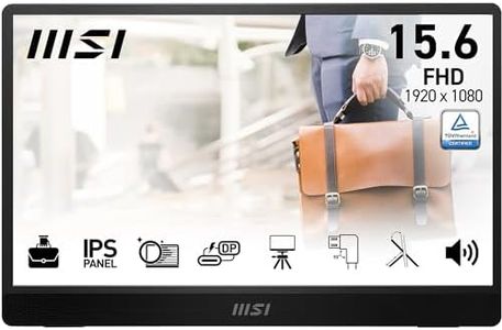 MSI Pro MP161 E2 Monitor portátil Full HD de 15,6", Panel IPS 1920 x 1080, 60 Hz, Pantalla Agradable a la Vista (PC, portátil, móvil), Altavoces, chasis y Soporte, Mini-HDMI 2.0b, 2 x USB Type-C