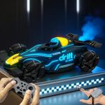 GRAPHENE RC 4x4 Formula F1 Drift Car Toy 1:14 Scale 2.4Ghz Super Smoke Sports Racing Car 360° Rotation Spray 3 Lights & Music Hand Sensor Gesture Control Stunt Cars for 4+ 5+ 6+ Boys Girl Adults
