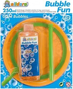 alldoro- Anillo Burbujas de jabón extragrandes, diámetro Aprox. 21 cm, con 250 ml de Agua jabonosa, Ideal para una Gran diversión al Aire Libre, Color Verde (60636)