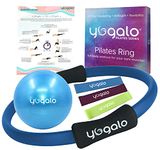 Yogalo Pilates Series Pilates Ring - Toning, Sculpting, Strength and Flexibility, Power Resistance Exercise Circle, Thigh Toner, Fitness Magic Circle, 14 Inch Dual Grip Ring (Blue)