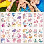 MAYCREATE® Temporary Tattoo for Women Girls, Glitter Fake Tattoos Stickers for Face Arm Body, Adult Kids Freckle Tattoo Art for Rave Party Halloween (Cartoon Animal)