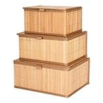 Bamboo Decorative Storage Boxes Wit