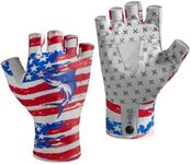 BASSDASH Unisex UPF 50+ Half Finger Sun Gloves Fingerless Breathable UV Protection for Fishing Hiking Kayaking Rowing FG02