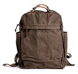 Gootium Canvas Backpack for Women Vintage Style Outdoor Travel Bag Men's Casual Daypack Cloth Zippered Rucksack, Brown