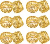 SKAVIJ Handmade Round Metal Mesh Napkin Rings Set of 100 for Dinner Parties, New Year, Christmas, Dining Table Decoration Serviette Holder (Gold)