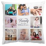 Personalised Photo Pillow Cushion Cover Sofa Home Décor Custom Gift Birthday Wedding Keepsake Anniversary Christmas 16x16 in Single-sided print with insert