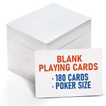 LotFancy Blank Playing Cards, 180PCS White Blank Index Flash Cards, Study Learning Cards, Vocabulary Word Card, Message Card, DIY Gift Card, Game Cards, Matte Finish, Poker Size