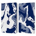 Head Case Designs Officially Licensed Tottenham Hotspur F.C. Blue And White Marble Badge Leather Book Wallet Case Cover Compatible With Apple iPad 10.2 2019/2020/2021