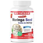 Nutridom Organic Moringa Seed 500mg, 120 Powder Capsules, Non-GMO, Vegan, Gluten Free, Dairy Free, and Soy Free