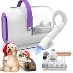 Homeika Pro Dog Grooming Kit & Vacuum, 3L Pet Grooming Vacuum 99% Pet Hair Suction, 5 Pet Grooming Tools, 5 Combs, Pet Vacuum Groomer with Hair Roller, Massage Nozzle for Shedding Dogs,White&Purple