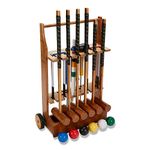 Uber Games 6 player Garden Croquet Set with Wooden Trolley