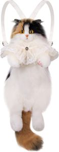 Chongker Stuffed Animals Backpack - Lifelike Stuffed Cat Plush Backpack, Handmade Cute Cat Shaped Bag, Large Dark Calico