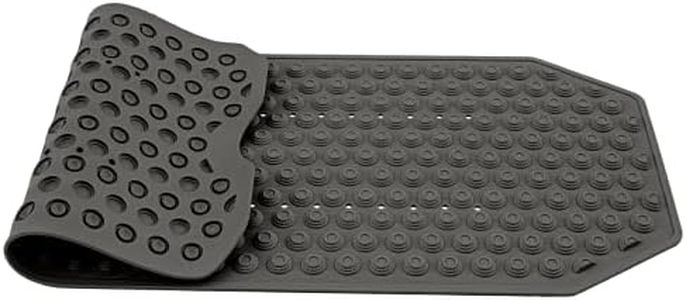 Tatkraft Secure - Made in Italy - Black Non-Slip Bath Mat for Inside Shower/Tub - 40x103cm (16x40in) - BPA Free Natural Rubber - Anti Mould - Easy to Care - Machine Washable - Safety for Elderly/Baby
