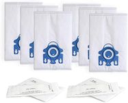 BIHARNT Replacement GN Vacuum Cleaner Bags Compatible with Miele Classic C1,Complete C2, Complete C3, S227/S240, S270,S400,S2,S5,S8 Series Canister Vacuum Cleaner (6 Pack Dust Bags + 2 Set Filters)