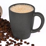 Eha Earth-Friendly Classic Coffee Mug | 300 ml | Made with Rice Husk & Bamboo Fibers | Microwave Safe | for Hot & Cold Coffee, Milk & Tea Cup | Matte Finish Mugs | Charcoal | 1 Unit