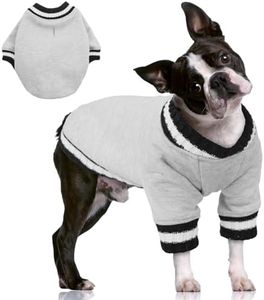 FUAMEY Dog Pullover Sweatshirt - Warm Winter Sweater for Small to Medium Dogs, Soft Fleece, Cute Doggie Outfit for Boys & Girls, Grey XL