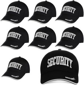 ramede Security Hat Baseball Ball Cap Embroidered Cotton Adjustable Security Cap for Men Women Accessories, Black and White, One Size