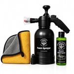Bharatroots Car/Bike Foam Sprayer 2L with Car/Bike Snow Foam Shampoo 200ml and Wash/Dry Microfiber Towel 800 GSM Combo, Dual Nozzle for High Pressure Blaster Foam Washing