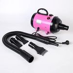 2800W Pet Dryer High Velocity Blow Speed Adjustable Hairdryer Blower Heater with 4 Nozzles Pink