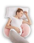 WYXunPlanet Pregnancy Pillow Maternity Side Sleeping Pillow Pregnancy for Pregnant Women,Support for Back HIPS Legs Belly for Maternity Women,Maternity Pillow with Removable Cotton Cover(Pink)