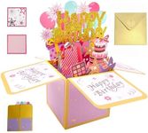 Yharnamite Pop Up Happy Birthday Card, 3D Happy Birthday Card, Paper Pop Up Birthday Cards with Blank Card and Envelope, Adults and Kids Funny Happy Birthday Pop Up Card for Men and Women All Ages (B)