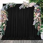 10x10FT Black Backdrop Curtain for Parties Black Photo Curtains Backdrop Drapes Halloween Decoration for Birthday Party Photography Background