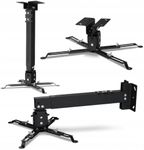 Overmax Ceiling Mount Projector Mount up to 20 kg, Adjustable Length 25 Degree Angle Adjustment, Made of Steel, Wall and Ceiling Mounting, Lightweight and Sturdy Construction (Black)