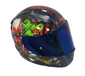 Full Face Motorbike Helmet Motorcycle Adult Rider Biker Sports Crash Helmet LS2 FF353 RAPID HAPPY DREAMS GLOW-IN-THE-DARK SCARY CLOWN + Blue Visor (3XL) - 3XL