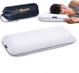 alkamto® Ergonomic Kids Pillow – Oeko-Tex Memory Foam Flat Pillow for Children & Toddlers (Ages 2–14) – Hypoallergenic, Breathable, with Travel Bag