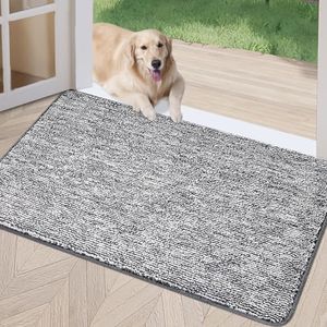 REFETONE Doormat, 36"x59", Indoor, Dark Grey - Absorbent, Non Slip, Machine Washable, Resist Dirt, Low-Profile Entry Rug for High-Traffic Areas