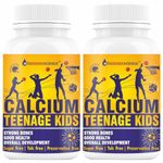 Immunescience Calcium For Kids With Vitamin D (as d3), Magnesium, Zinc, Vit C, B12, K2, L-lysine and Multivitamins For Strong Bones & Growth 120 Kid Chewable Tablets (10-16 yrs)