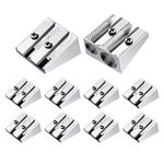 cobee Pencil Sharpener 10pcs Double Hole Aluminum Alloy Pencil Sharpener Handheld Metal Pencil Sharpener Mini Pencil Sharpeners Metal Sharpener for Pencils Adults and Kids Schools Offices Art