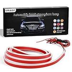 URAQT Dynamic Scan Start Up Hoodbeam Kit, 180cm LED Lights Exterior Car Hood Light Strip, Ultra Thin Dynamic Car Strip Flexible Daytime Running Light for Cars, SUVs, Trucks (White, 71inch)