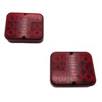 SecureFix Direct Rear Fog Light LED X2 (12V Tail Lamp Universal Red Car Trailer Square)