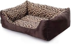 AMICA Luxurious Dog & Cat Bed Pet Dog Kennel Soft Dog Beds Pet House for Dog Pad Winter Warm Pet Cushion Animals Housee (Color : Leopard, Size : XXXL)