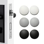 6Pcs 2'' Door Stoppers Wall Protector - Round Silicone Door Knobs Guard Wall Shield - Self Adhesive Door Handle Bumper Silencer for Walls(White, Gray, Black)