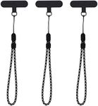 3pcs Phone Tether Tab, Multifunctional Cell Phone Tether Tabs with Adjustable Lanyard Hanging Attachment for Smartphone Mobile Phone (Black&White)